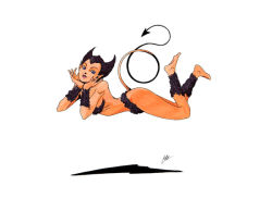 Rule 34 | 1girl, alp (shin megami tensei), ass, atlus, barefoot, bikini, demon, female focus, full body, persona, shin megami tensei, simple background, solo, swimsuit, tail, white background