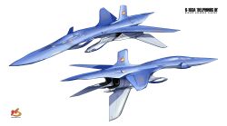 Rule 34 | ace combat, ace combat 3, aircraft, airplane, asterozoa, commentary, english commentary, fighter jet, highres, jet, military, military vehicle, multiple views, no humans, r-103 delphinus iii, redesign, science fiction, thrusters, vehicle focus, vehicle name, white background