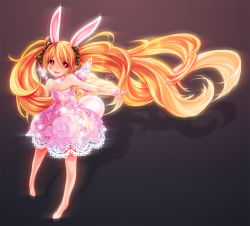 Rule 34 | 10s, 7h2o, animal ears, barefoot, blade &amp; soul, blonde hair, dress, heart, long hair, lyn (blade &amp; soul), rabbit ears, shiny clothes, smile, solo, tail, twintails, very long hair, wings, yellow eyes