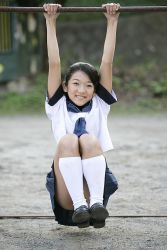 Rule 34 | 1girl, anna oonishi, anna oonishi 12 years, asian, black hair, female focus, highres, park, photo (medium), school uniform, solo