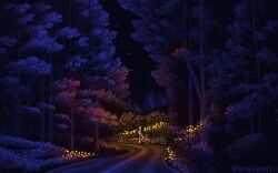 Rule 34 | 1boy, animated, bicycle, forest, nature, night, pixel art, road, scenery, tagme, video