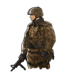 Rule 34 | 1boy, advance wars, gun, highres, hiroaki (kof), male focus, official art, soldier, solo, uniform, weapon