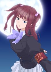 Rule 34 | 00s, armband, belt, blue eyes, full moon, hair bobbles, hair ornament, komatsu (sakanae), long hair, moon, pleated skirt, red hair, skirt, solo, umineko no naku koro ni, ushiromiya ange