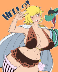 Rule 34 | 1girl, blonde hair, breasts, cleavage, highres, large breasts, marguerite (one piece), one piece, smile, tagme