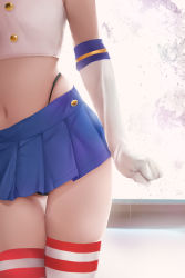 Rule 34 | 10s, 1girl, black panties, duong tich vi, duplicate, elbow gloves, gloves, gradient background, highres, kantai collection, legs, making-of available, navel, panties, photorealistic, realistic, shimakaze (kancolle), skirt, solo, standing, striped clothes, striped thighhighs, thighhighs, thong, underwear, unmoving pattern, white gloves, zettai ryouiki