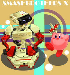 Rule 34 | :d, blush, creature, drill, family computer robot, full body, kirby, kirby (series), machinery, nintendo, no humans, open mouth, rob, smile, super smash bros.