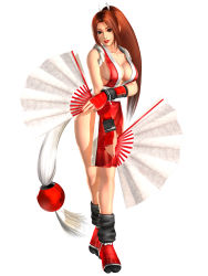 Rule 34 | 1girl, 3d, breasts, brown hair, fatal fury, highres, kof: maximum impact, kof mi2, large breasts, ninja, pelvic curtain, ponytail, revealing clothes, shiranui mai, snk, solo, the king of fighters