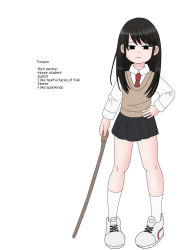 Rule 34 | 1girl, black hair, character sheet, english text, highres, long hair, nose, original, school uniform, shoes, socks, solo, white background
