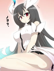 Rule 34 | 10s, 1girl, abyssal ship, anchorage water oni, aqua hair, bare legs, breasts, brown hair, commentary request, covered erect nipples, dress, from below, goma (gomasamune), gradient background, hair between eyes, hands on lap, highres, horns, kantai collection, large breasts, long hair, looking at viewer, multicolored hair, open mouth, panties, pantyshot, pink background, red eyes, shiny skin, sitting, sleeveless, sleeveless dress, solo, translation request, underwear, yokozuwari