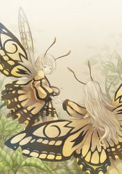 Rule 34 | antennae, butterfly wings, comic, green eyes, insect wings, leaf, long hair, narumi arata, original, silent comic, wings