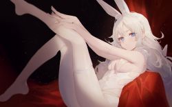 Rule 34 | + +, 1girl, animal ear fluff, animal ears, azur lane, blue eyes, breasts, closed mouth, commentary, fake animal ears, hairband, hand on own leg, hands on own leg, highres, knee up, kuroduki (pieat), le malin (azur lane), le malin (listless lapin) (azur lane), leaning back, leg up, leotard, long hair, looking at viewer, looking to the side, no shoes, official alternate costume, rabbit ears, sideboob, sitting, skindentation, small breasts, solo, star-shaped pupils, star (symbol), symbol-shaped pupils, thighhighs, very long hair, white hair, white hairband, white leotard, white thighhighs