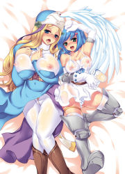 Rule 34 | bed, blush, breasts, cleft of venus, hip focus, melpha, nanael (queen&#039;s blade), nipples, queen&#039;s blade, sanshoku amido, see-through, wide hips