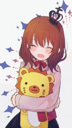 Rule 34 | 1girl, closed eyes, hug, stuffed toy, sakutarou (umineko), smile, umineko no naku koro ni, ushiromiya maria