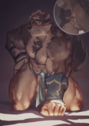 Rule 34 | 2boys, abs, ainu, anilingus, animal ears, ass, bara, bare pectorals, blush, bulge, chest hair, dark, erection, erection under clothes, furry, furry male, furry with furry, grey fur, grey hair, headband, highres, horkeu kamui, kneeling, lanoodles, large pectorals, male focus, multiple boys, muscular, muscular male, navel, nipples, pectorals, pelvic curtain, penis, penis peek, revealing clothes, saliva, see-through silhouette, short hair, solo focus, stomach, tail, thick thighs, thighs, tokyo houkago summoners, tongue, tongue out, two-tone fur, vambraces, white fur, wolf boy, wolf ears, wolf tail, yaoi, yellow eyes