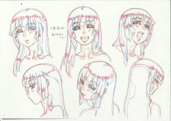 Rule 34 | 1boy, androgynous, bare shoulders, character sheet, collarbone, color trace, long hair, male focus, natsuki (natsuyasumi.), natsuyasumi., official art, open mouth, production art, solo, translation request, trap