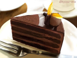 Rule 34 | aeo (aeo1174), cake, cake slice, chocolate cake, food, food focus, fork, lowres, no humans, original, plate, table
