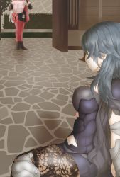 Rule 34 | 2girls, absurdres, armlet, armor, blue hair, boots, breasts, brown pantyhose, bustier, byleth (female) (fire emblem), byleth (fire emblem), clothing cutout, edelgard von hresvelg, fire emblem, fire emblem: three houses, floral print, high heel boots, high heels, highres, large breasts, pantyhose under shorts, long hair, long sleeves, medium hair, mr06hsboto, multiple girls, navel cutout, nintendo, on ground, pantyhose, patterned legwear, print legwear, print pantyhose, red legwear, short sleeves, shorts, shoulder armor, sideboob, sitting, tassel, turtleneck, vambraces, white hair