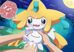 Rule 34 | absurdres, bulge, creature, creatures (company), cum, cum in pussy, egg, forest, game freak, gen 3 pokemon, grass, highres, holding, impregnation, jirachi, legendary pokemon, mythical pokemon, nature, night, night sky, nintendo, outdoors, pokemon, pokemon (creature), pokemon mystery dungeon, pussy, ribbon, self-upload, sex toy, size difference, sky, sperm cell, tree, vampy squid