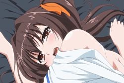Rule 34 | aftersex, animated, animated gif, bed, brown hair, heavy breathing, ikenai koto the animation, moaning, tears, twintails
