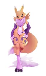 Rule 34 | digimon, digimon (creature), fluffy, fox girl, fox tail, furry, furry female, highres, renamon, tail