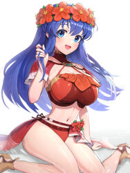 Rule 34 | 1girl, absurdres, blue hair, breasts, fire emblem, gonzarez, highres, large breasts, lilina (fire emblem), nintendo, solo
