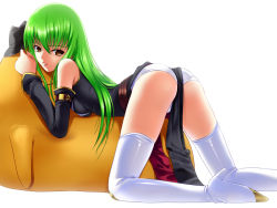 Rule 34 | 00s, 1girl, 40010prototype, ass, boots, c.c., cheese-kun, code geass, detached sleeves, green hair, long hair, panties, pizza hut, solo, thigh boots, thighhighs, underwear