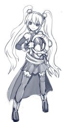 Rule 34 | monochrome, skirt, tagme, twintails, whonz