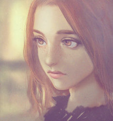 Rule 34 | 1girl, blurry, brown eyes, brown hair, depth of field, expressionless, freckles, lips, long hair, looking away, original, portrait, realistic, solo, tomono rui