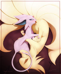 Rule 34 | 69, absurdres, anilingus, anus, artist name, blank eyes, blush, border, cleft of venus, clitoral hood, clitoris, creatures (company), cunnilingus, dated, eryz, espeon, closed eyes, fangs, forehead jewel, from above, full body, game freak, gen 1 pokemon, gen 2 pokemon, half-closed eyes, highres, leg up, licking, lying, multiple tails, ninetales, nintendo, no humans, nose blush, on side, open mouth, oral, pawpads, pillow, pokemon, pokemon (creature), profile, purple background, purple eyes, pussy, pussy juice, signature, spread legs, tail, tongue, tongue out, twitter username, uncensored, watermark, yuri