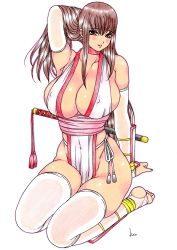 Rule 34 | 1girl, breasts, cleavage, covered navel, dead or alive, covered erect nipples, highres, huge breasts, kasumi (doa), kyo (osaka), long hair, no bra, no panties, solo