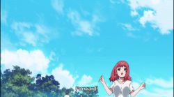 Rule 34 | 10s, 1girl, animated, animated gif, bouncing breasts, breasts, gym uniform, keijo!!!!!!!!, large breasts, lowres, red hair, subtitled, toyoguchi non