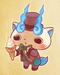 Rule 34 | 10s, bow, bowtie, chain, chill ykon, coin purse, food, hat, ice cream, ice cream cone, komasan, lowres, no humans, soft serve, solo, top hat, traditional youkai, youkai watch, youkai watch 2