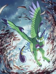 Rule 34 | black eyes, bright pupils, colored sclera, commentary request, creatures (company), flying, full body, fusenryo, game freak, gen 5 pokemon, highres, legendary pokemon, looking at viewer, nintendo, no humans, pokemon, pokemon (creature), solo, talons, tornadus, tornadus (therian), white pupils, yellow sclera