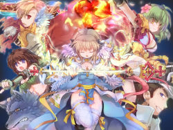 Rule 34 | 3boys, 3girls, ahoge, arch bishop (ragnarok online), armor, bad id, bad pixiv id, beard, belt, bikini, bikini top only, black gloves, black shirt, blacksmith (ragnarok online), blonde hair, blue dress, blue eyes, bra, breasts, brown belt, brown eyes, brown hair, brown headwear, cape, champion (ragnarok online), cleavage, cleavage cutout, closed eyes, closed mouth, clothing cutout, coat, commentary request, cowboy shot, dress, earrings, elbow gloves, facial hair, feathered wings, fingerless gloves, fishnet legwear, fishnets, frilled sleeves, frills, gauntlets, gloves, green bra, green gloves, green hair, guillotine cross (ragnarok online), hat, head wings, highres, hizukiryou, holding, holding staff, jewelry, juliet sleeves, long sleeves, medium breasts, medium hair, midriff, multiple boys, multiple girls, navel, open clothes, open coat, open mouth, pauldrons, pointing, puffy sleeves, ragnarok online, ranger (ragnarok online), red cape, red eyes, red scarf, ribbon, rune knight (ragnarok online), sash, scarf, shirt, short hair, shoulder armor, sleeveless, sleeveless coat, smile, spiked pauldrons, staff, strapless, strapless bra, swimsuit, thighhighs, torn clothes, torn scarf, underwear, upper body, white coat, white dress, white hair, white legwear, white shirt, white wings, wings, wolf, yellow ribbon, yellow sash