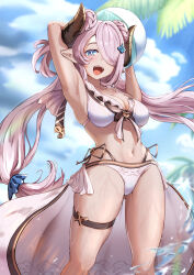 Rule 34 | 1girl, bad tag, brea, granblue fantasy, granblue fantasy versus, hair over one eye, highres, narmaya (granblue fantasy), narmaya (summer) (granblue fantasy), summer, water, wet, wster