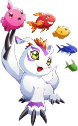 Rule 34 | digimon, digimon (creature), digimon new century, gomamon, green eyes, official art, red hair, solo