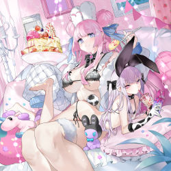 Rule 34 | + +, 2girls, :t, aano (10bit), absurdres, ahoge, animal ears, barefoot, bikini, black bikini, black bow, black gloves, black neckwear, blue bow, blue eyes, blueberry, blunt bangs, bow, bowtie, bracelet, breasts, bubble tea, candlestand, caramel, cellphone, commentary, couch, curtains, double bun, eating, english commentary, fake animal ears, fake tail, feet out of frame, food, food on face, food print, frilled bikini, frilled bow, frilled pillow, frills, fruit, full body, gloves, hair bow, hair bun, heart, heart ahoge, highres, holding, holding phone, holding plate, holding spoon, ice cream, indoors, jacket, jewelry, large breasts, long hair, multiple girls, on lap, original, oversized clothes, pancake, phone, picture frame, pillow, pink hair, plaid, plaid bikini, plant, plate, pointy ears, polka dot gloves, purple hair, rabbit ears, red eyes, sidelocks, single glove, sleeves past fingers, sleeves past wrists, small breasts, spoon, strawberry, strawberry print, string of flags, stuffed animal, stuffed rabbit, stuffed toy, stuffed unicorn, swimsuit, tail, whipped cream, white gloves, white headwear, white jacket