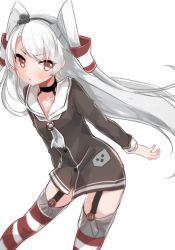 Rule 34 | 10s, 1girl, amatsukaze (kancolle), brown eyes, grey hair, kantai collection, long hair, solo, takeshima eku, twintails, two side up, very long hair, white background
