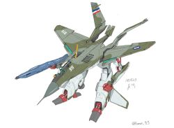 Rule 34 | 2018, anti-u.n., camouflage, commentary, commentary request, cosmos915, dated, gerwalk, gunpod, macross, macross zero, mecha, mig-29, original, radio antenna, real life, robot, roundel, russian flag, science fiction, signature, simple background, sketch, solo, variable fighter