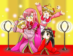 Rule 34 | 00s, 4girls, absurdres, black hair, blonde hair, bow, child, crossover, doll, hanamaru youchien, hayate no gotoku!, highres, hinaichigo, hina ningyou, hinagiku (hanamaru youchien), hinako (sister princess), hinamatsuri, hoshikawa tsukimi, japanese clothes, katsura hinagiku, kimono, lantern, long hair, multiple girls, name connection, pink bow, pink hair, rozen maiden, sister princess