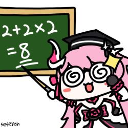 Rule 34 | 1girl, animated, animated gif, chalkboard, glasses, lowres, math, open mouth, pointer, seseren