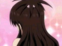 Rule 34 | 00s, 1girl, :p, ;p, animated, animated gif, looking back, lowres, one eye closed, solo, to love-ru, tongue, tongue out, wink, winking (animated), yuuki mikan