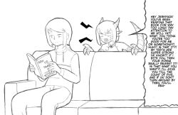 Rule 34 | 1girl, angry, book, claws, couch, dragon, dragon girl, dragon horns, dragon tail, dragon wings, english text, highres, holding, holding book, horns, indoors, kurovah, monster girl, monster girl encyclopedia, on couch, open book, reading, scales, sitting, tail, winged arms, wings, wyvern, wyvern (monster girl encyclopedia)