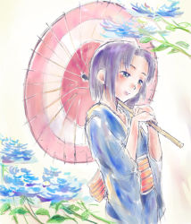 Rule 34 | 00s, 1girl, japanese clothes, kimono, maria-sama ga miteru, mizuno youko, oil-paper umbrella, saroku (sarok), solo, umbrella