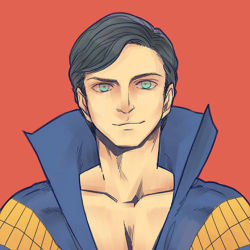Rule 34 | 1boy, batman (series), black hair, blue eyes, dc comics, dick grayson, lowres, male focus, nightwing, popped collar, simple background, solo