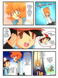 Rule 34 | 1990s (style), 1boy, 1girl, age difference, aged up, alternate hairstyle, ash ketchum, comic, creatures (company), english text, game freak, gen 1 pokemon, hard-translated, left-to-right manga, misty (pokemon), nintendo, non-web source, noose, orange hair, pikachu, pokemon, pokemon (anime), pokemon (creature), pokemon gsc, psyduck, retro artstyle, skirt, third-party edit, translated