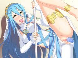 Rule 34 | 1girl, ahegao, anus, ass, azura (fire emblem), blue hair, blush, breasts, dancer, dildo, female focus, fire emblem, fire emblem fates, hou (hachiyou), long hair, nintendo, object insertion, open mouth, pussy, pussy juice, saliva, sex toy, small breasts, spread legs, sweat, tongue, tongue out, uncensored, vaginal, vaginal object insertion, weapon, yellow eyes