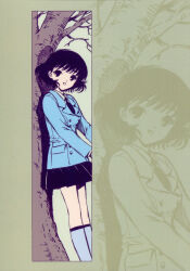 Rule 34 | 00s, 1girl, 2002, chobits, clamp, highres, official art, oomura yumi, postcard (medium), school uniform