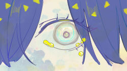 Rule 34 | 1other, ajing073, blue hair, close-up, colored eyelashes, colored tears, highres, houseki no kuni, light particles, looking at viewer, other focus, phosphophyllite, phosphophyllite (ll), solo, squinting, straight-on, tears, white eyes, wide-eyed