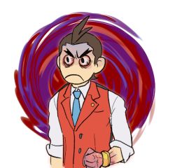 Rule 34 | 1boy, :c, ace attorney, anger vein, angry, antenna hair, apollo justice, apollo justice: ace attorney, black eyes, bloodshot eyes, blue necktie, bracelet, brown hair, buttons, clenched hand, closed mouth, collared shirt, forehead, forked eyebrows, godzillapigeon1, injury, jewelry, looking to the side, male focus, necktie, red vest, shirt, short hair, sketch, sleeves rolled up, solo, turn pale, upper body, v-shaped eyebrows, vest, white shirt, wide-eyed